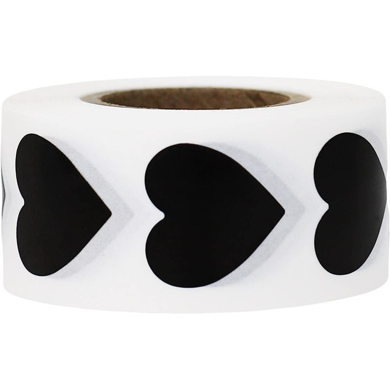 InStockLabels.com Black Heart Stickers - 3/4 Inch Small Adhesive Labels, 500 Stickers per Roll for Valentine's Day, Crafts, Cards, Packaging, and DIY Decorations - Made in The USA - Image 2